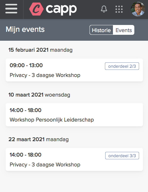 De nieuwe Docent-app Docent-app in CAPP LMS