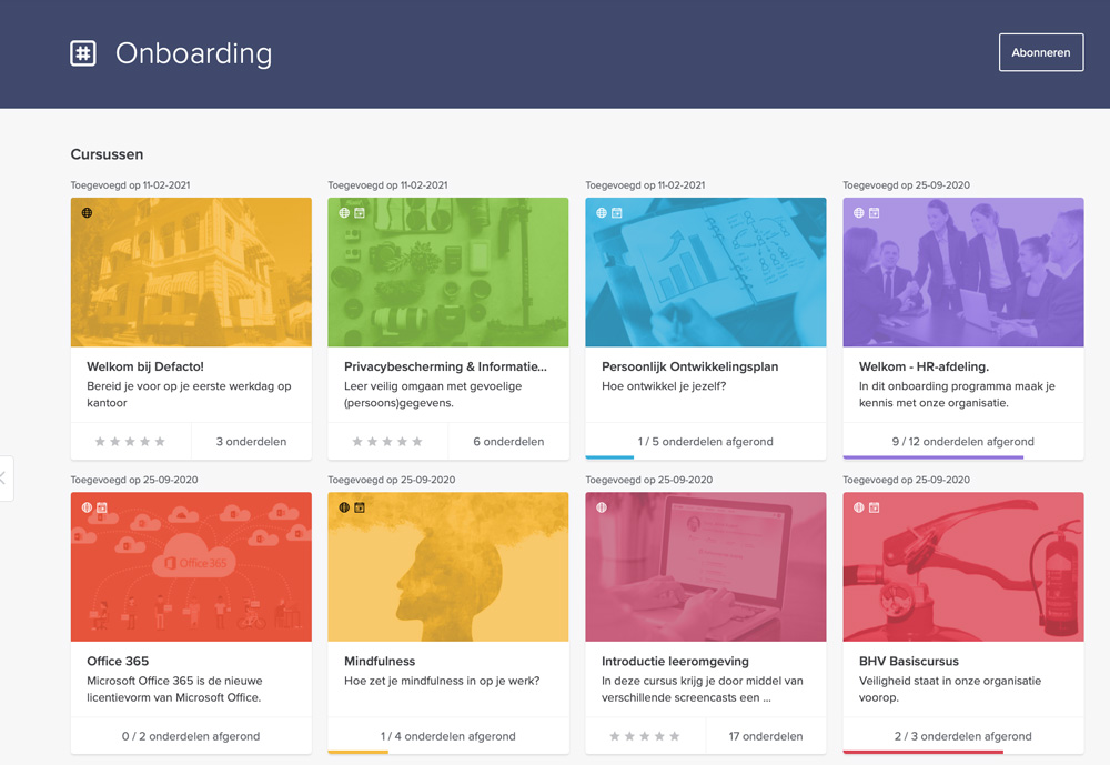 Onboarding-kanaal in CAPP LMS Een kanaal voor onboarding