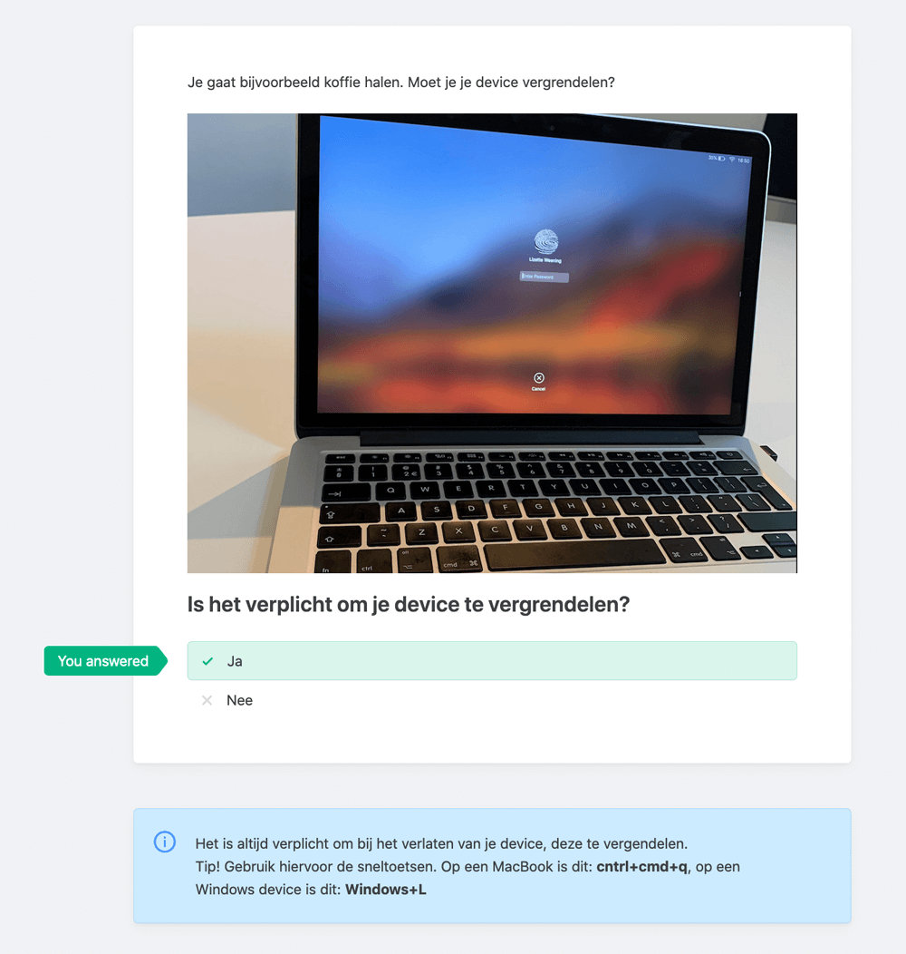 Feedback op een vraag in CAPP Quizzes Feedback op een vraag in CAPP Quizzes